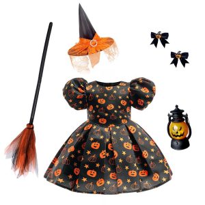 Princess Long Halloween Cospla Performance  Dress Female Children Design Pleated Skirt